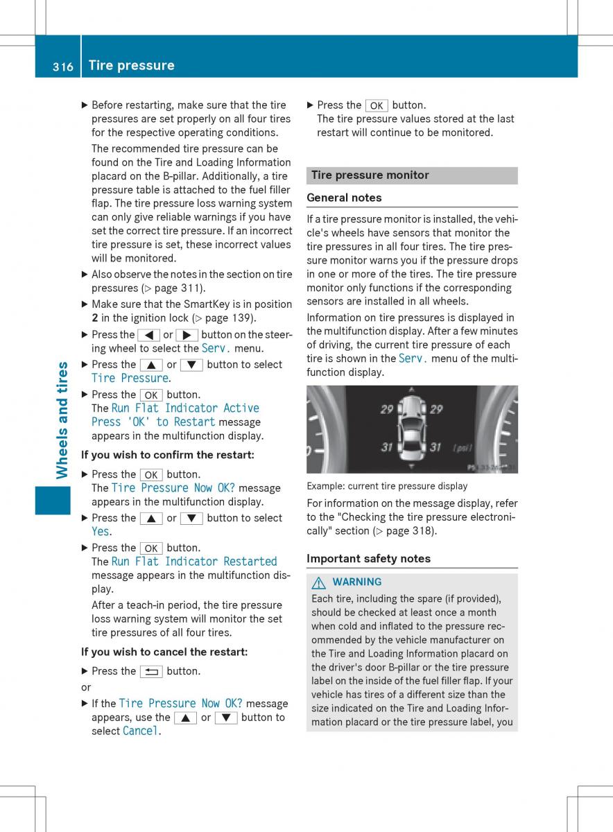 Mercedes Benz SLK R172 owners manual / page 318