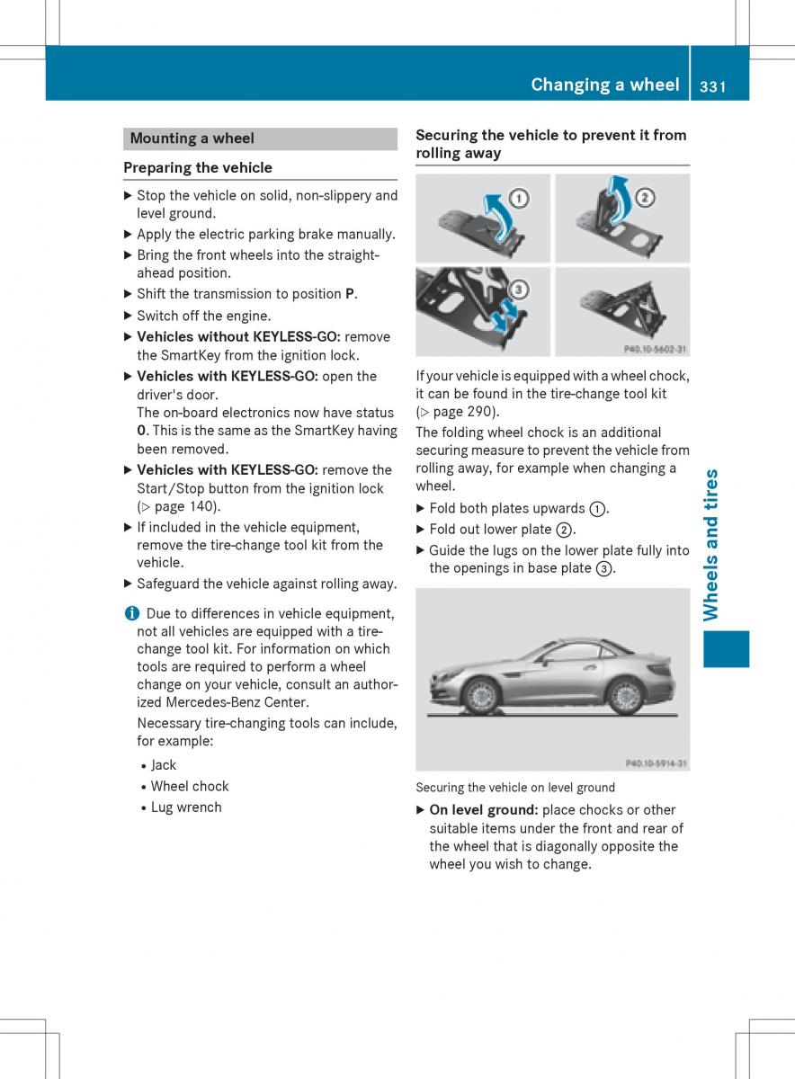 Mercedes Benz SLK R172 owners manual / page 333