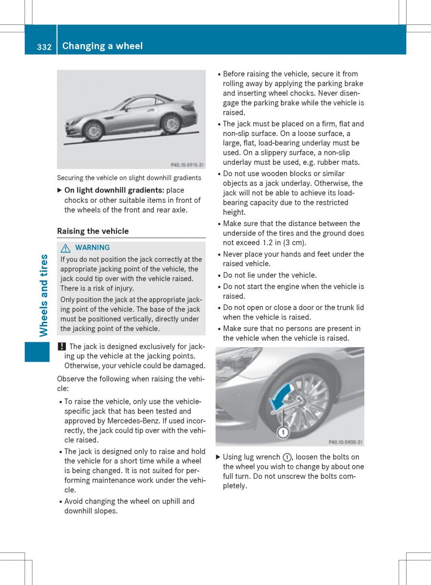 Mercedes Benz SLK R172 owners manual / page 334