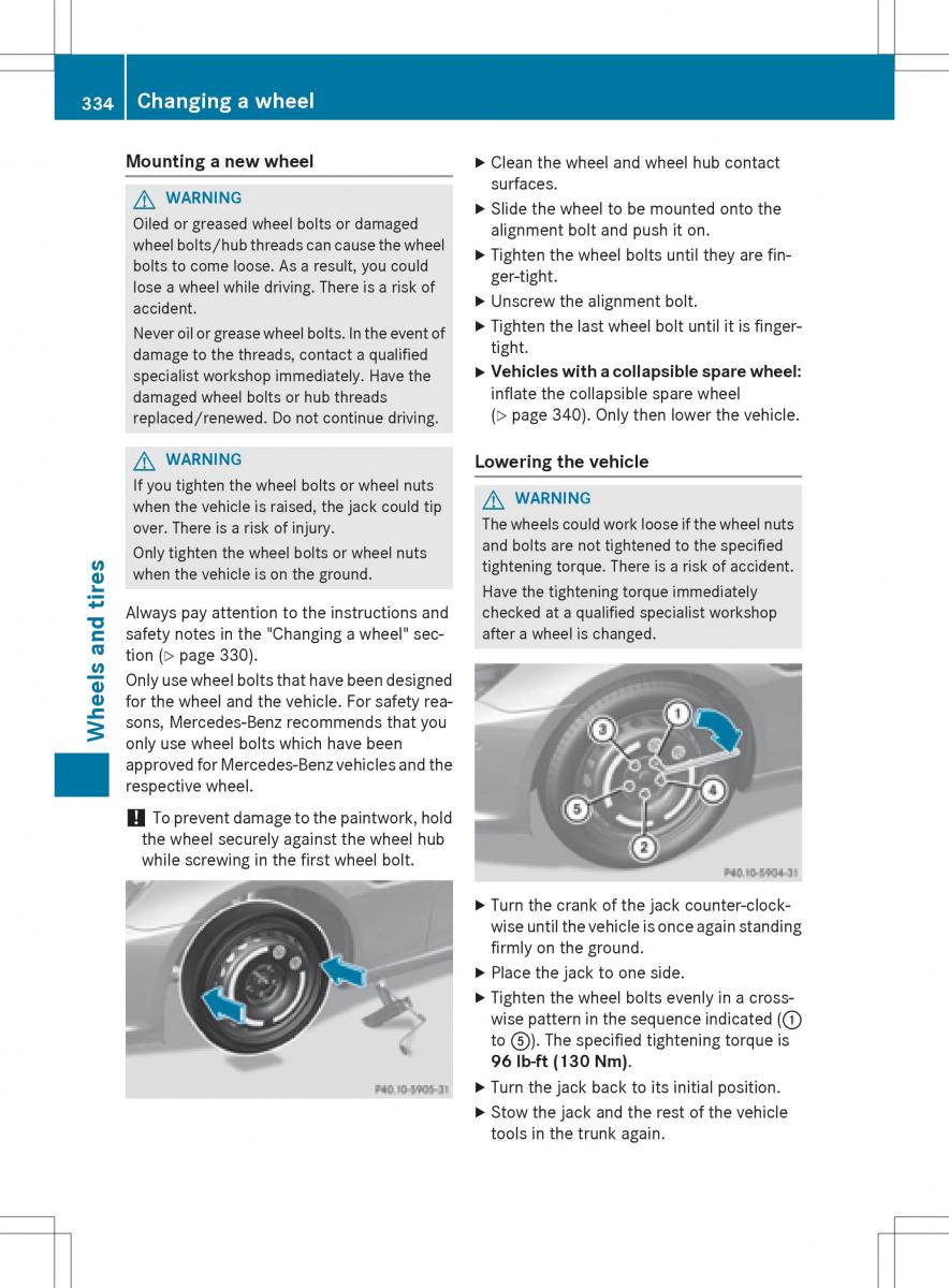 Mercedes Benz SLK R172 owners manual / page 336