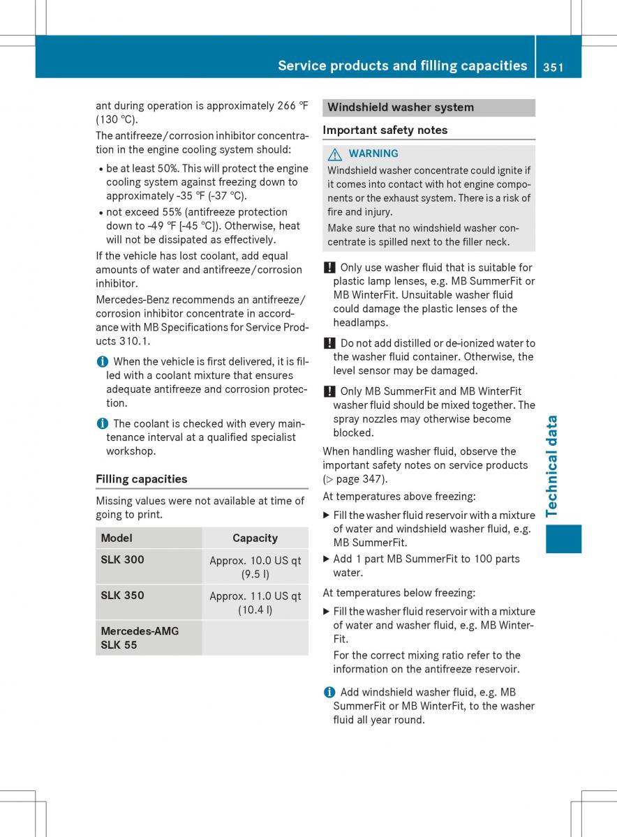 Mercedes Benz SLK R172 owners manual / page 353