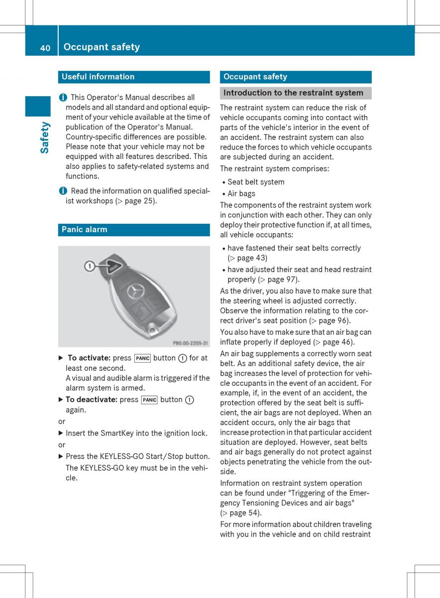 Mercedes Benz SLK R172 owners manual / page 42