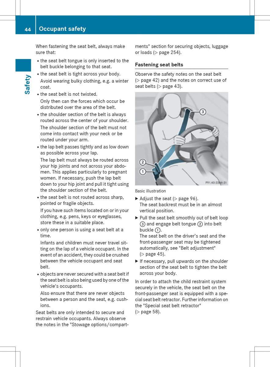 Mercedes Benz SLK R172 owners manual / page 46