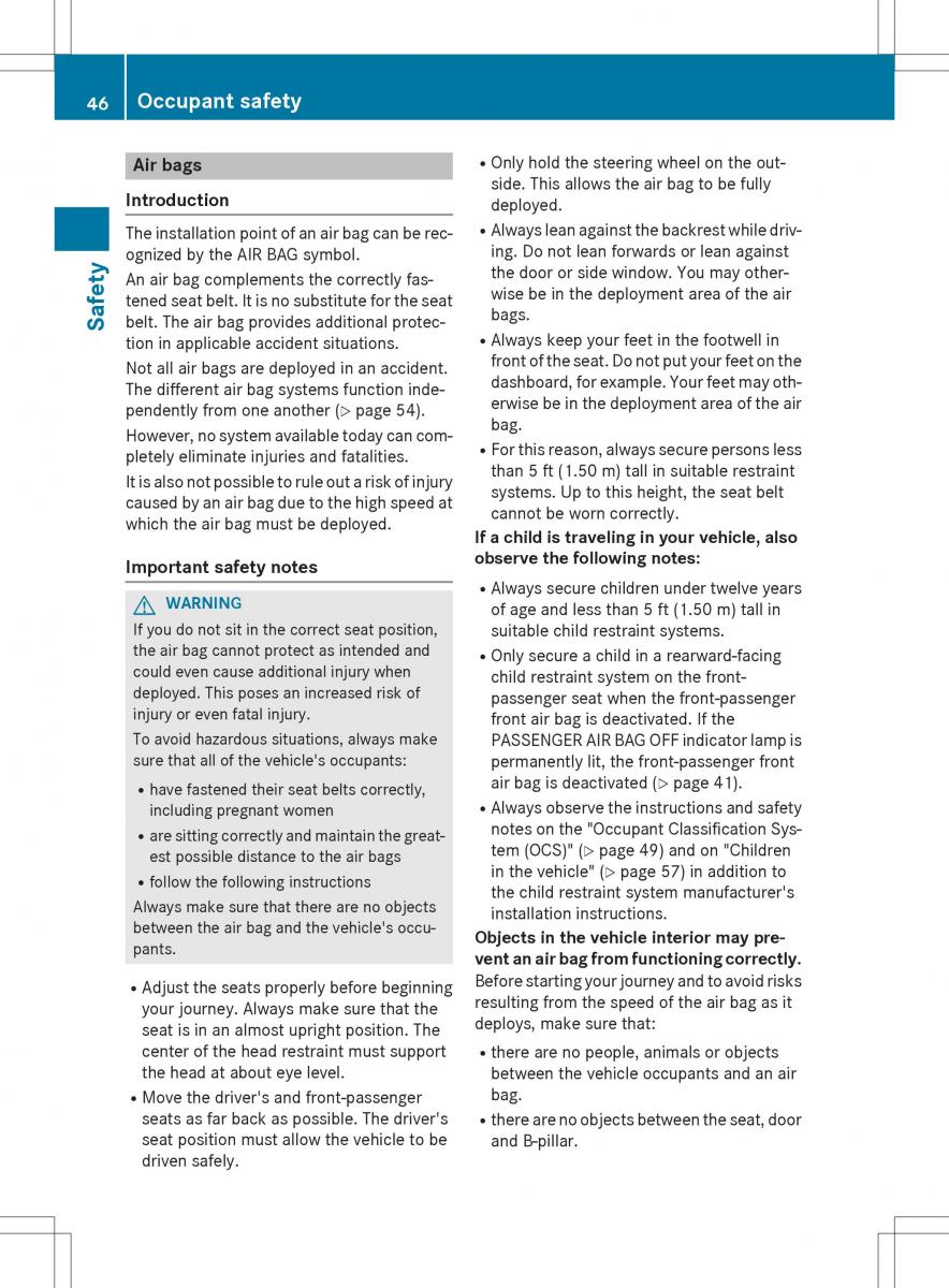 Mercedes Benz SLK R172 owners manual / page 48