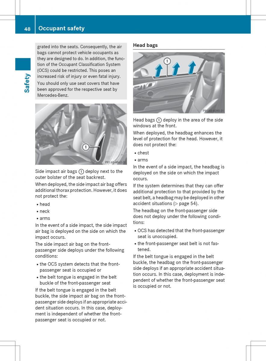 Mercedes Benz SLK R172 owners manual / page 50