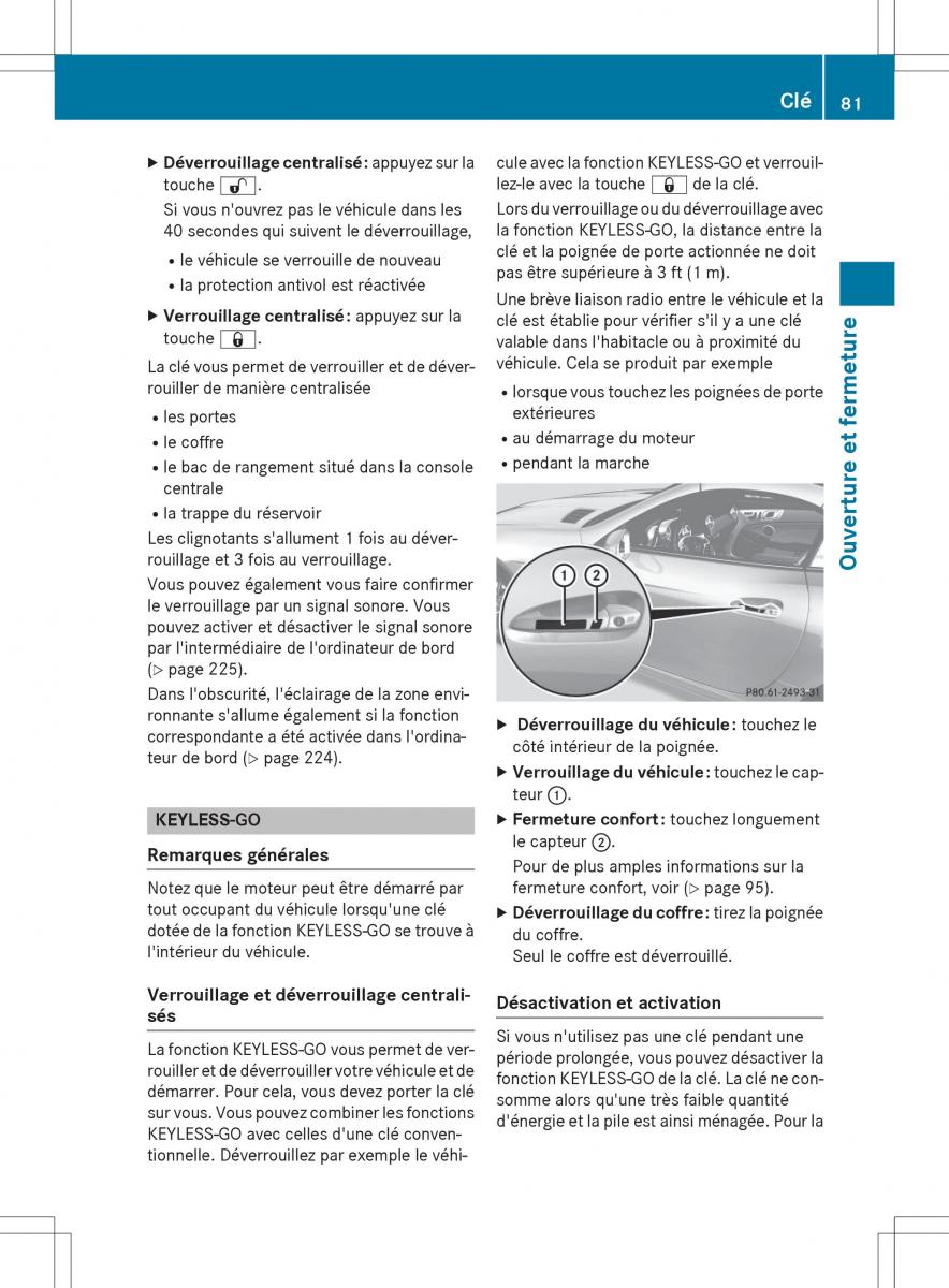 Mercedes Benz SLK R172 manuel du proprietaire / page 83