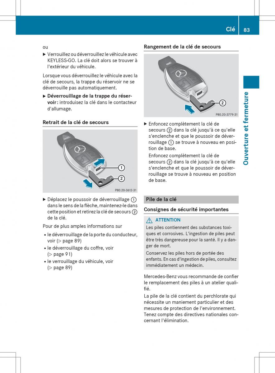 Mercedes Benz SLK R172 manuel du proprietaire / page 85