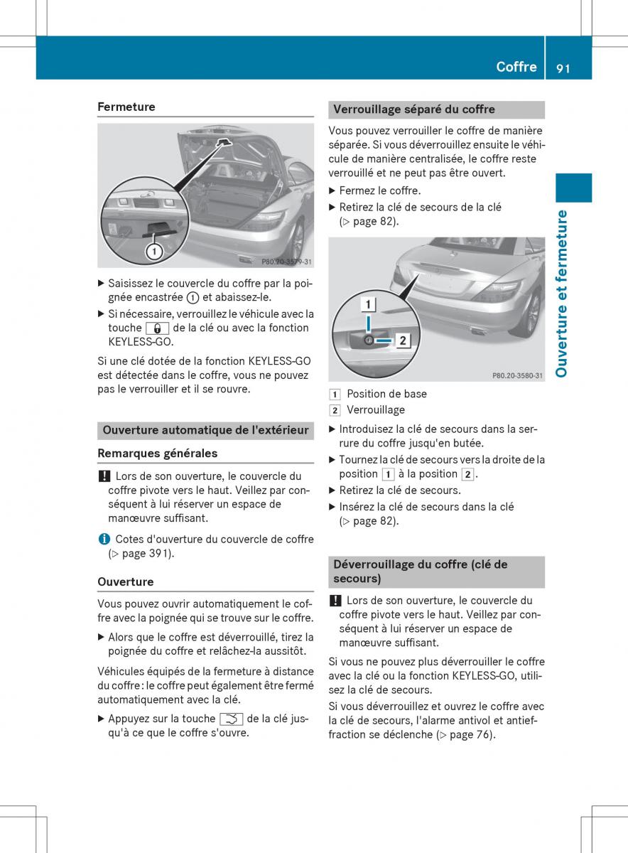 Mercedes Benz SLK R172 manuel du proprietaire / page 93