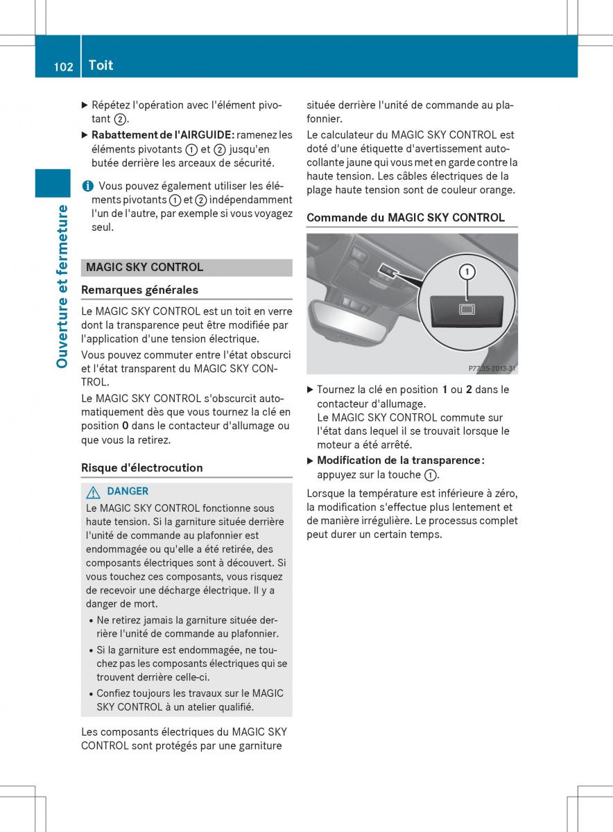 Mercedes Benz SLK R172 manuel du proprietaire / page 104