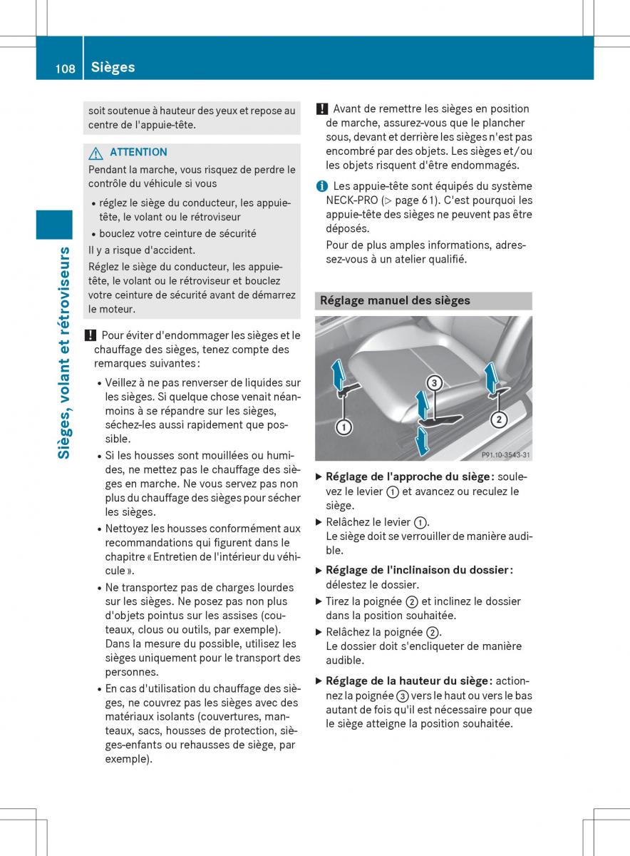 Mercedes Benz SLK R172 manuel du proprietaire / page 110