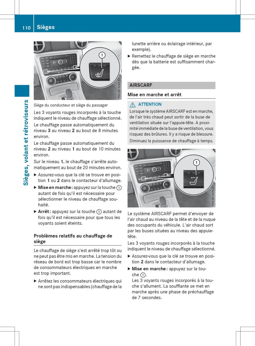 Mercedes Benz SLK R172 manuel du proprietaire / page 112