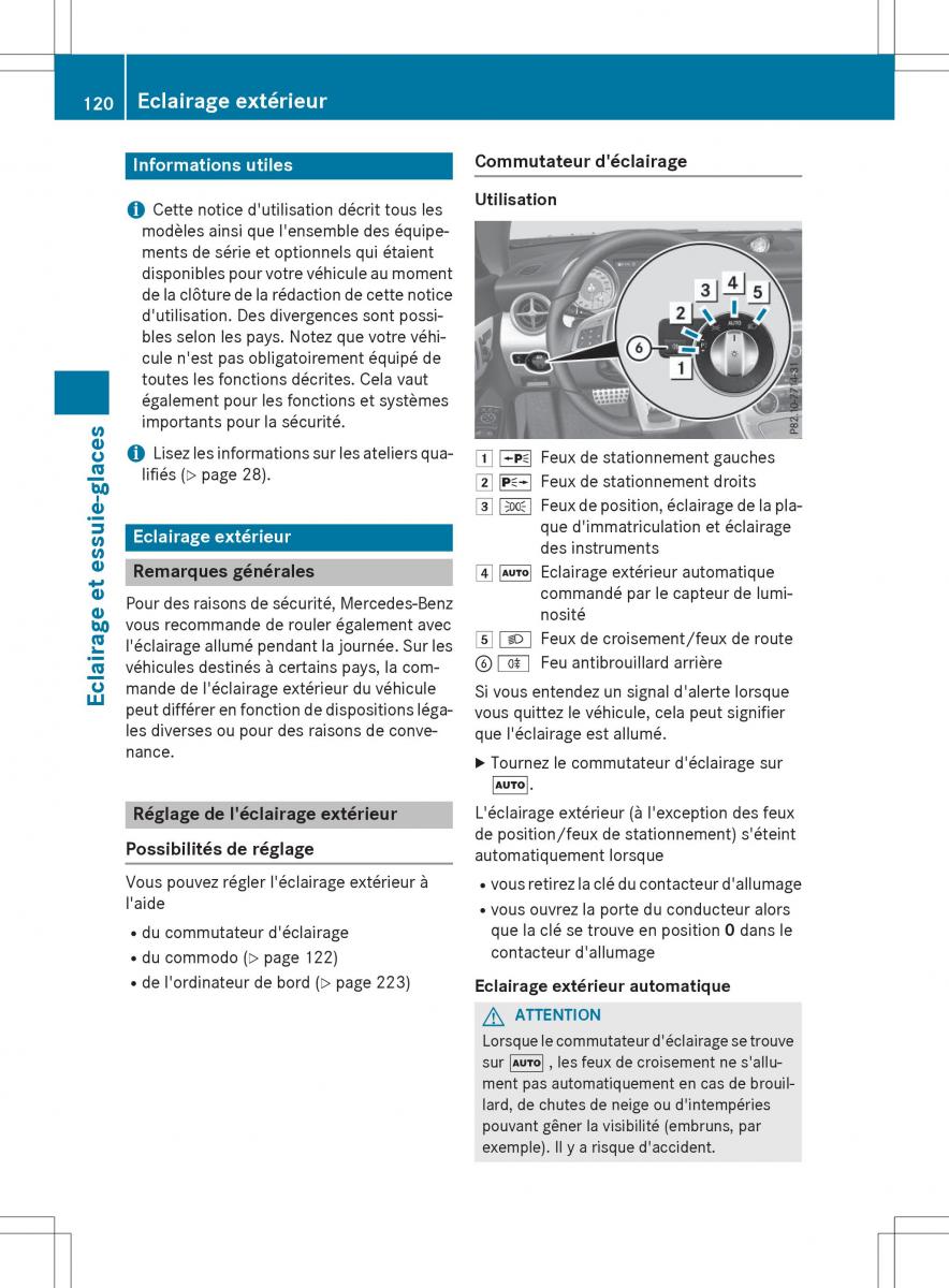 Mercedes Benz SLK R172 manuel du proprietaire / page 122