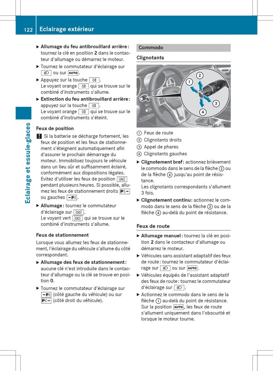 Mercedes Benz SLK R172 manuel du proprietaire / page 124