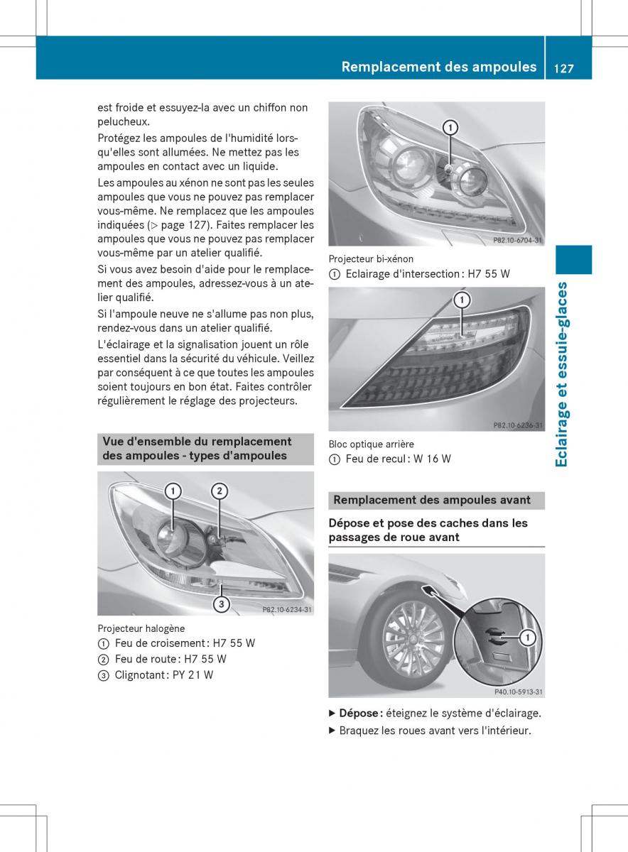 Mercedes Benz SLK R172 manuel du proprietaire / page 129