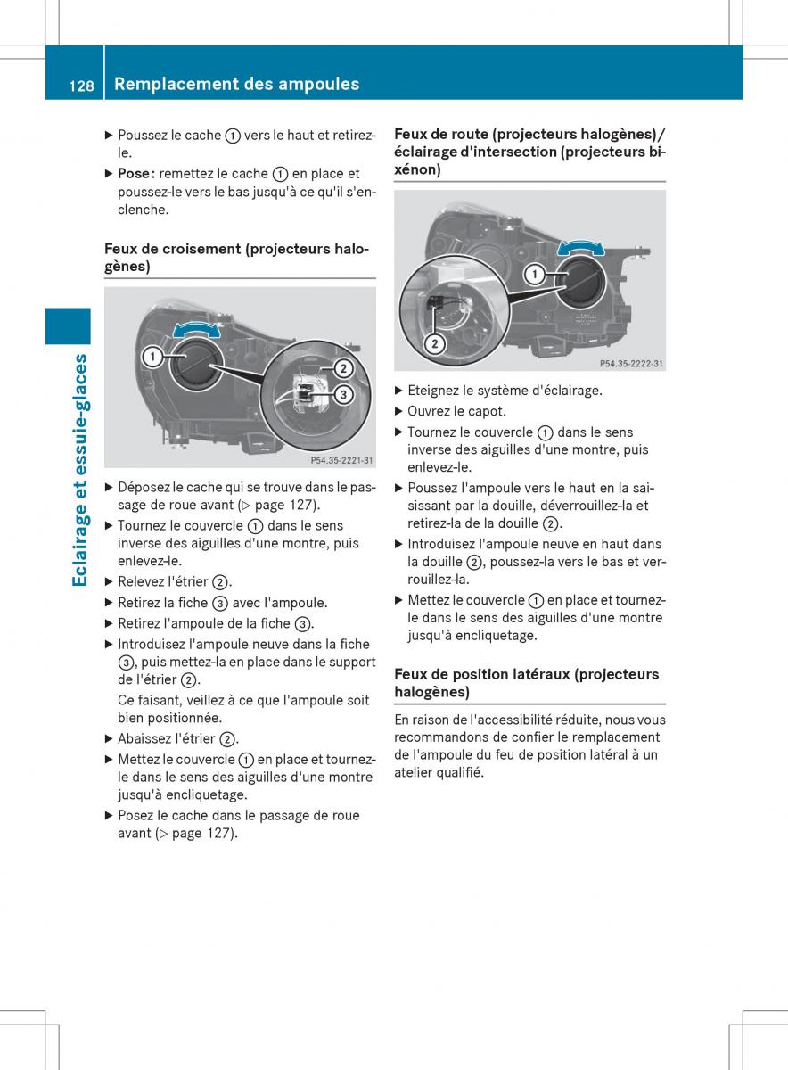 Mercedes Benz SLK R172 manuel du proprietaire / page 130