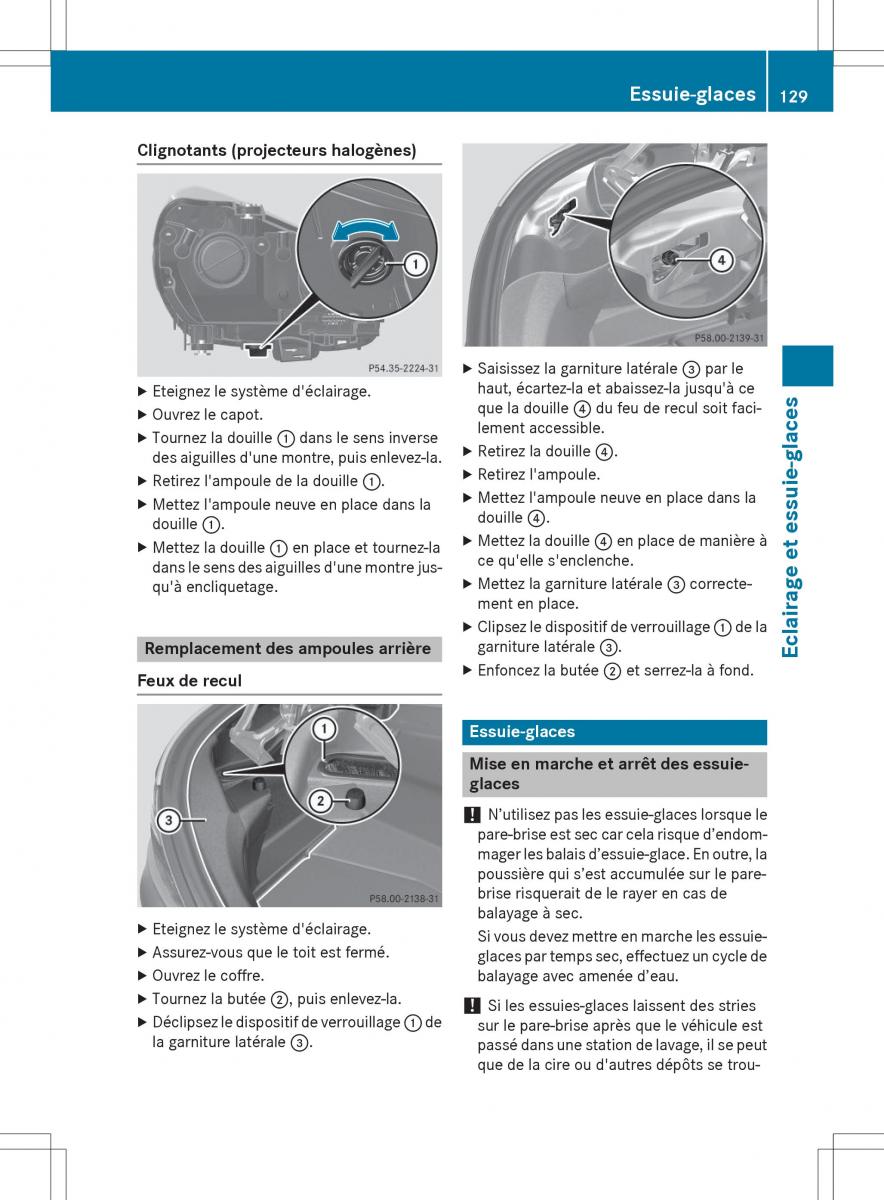 Mercedes Benz SLK R172 manuel du proprietaire / page 131