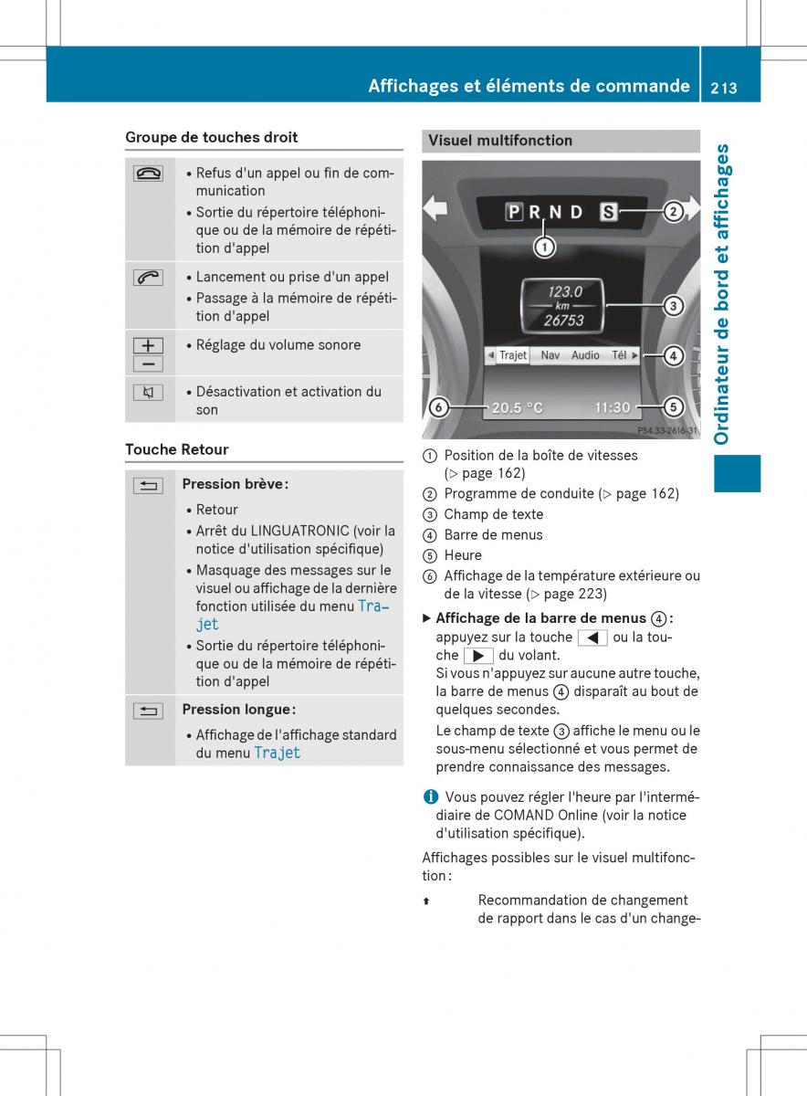 Mercedes Benz SLK R172 manuel du proprietaire / page 215