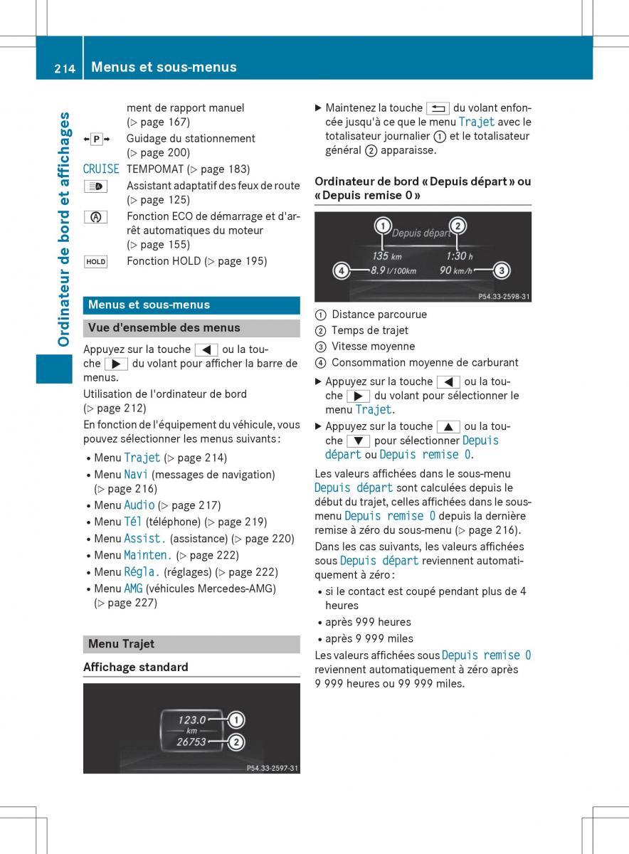 Mercedes Benz SLK R172 manuel du proprietaire / page 216