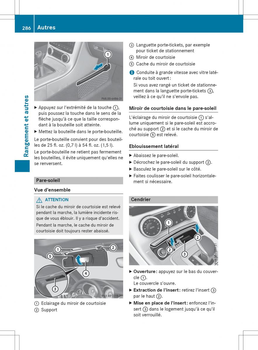 Mercedes Benz SLK R172 manuel du proprietaire / page 288