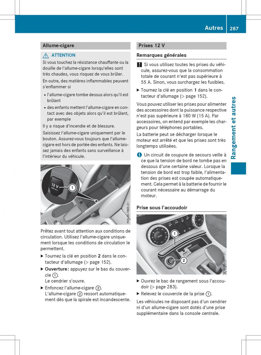 Mercedes Benz SLK R172 manuel du proprietaire / page 289