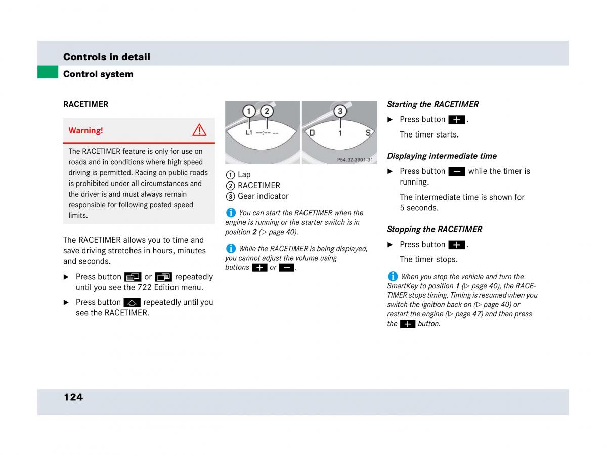 Mercedes Benz SLR McLaren R199 owners manual / page 125