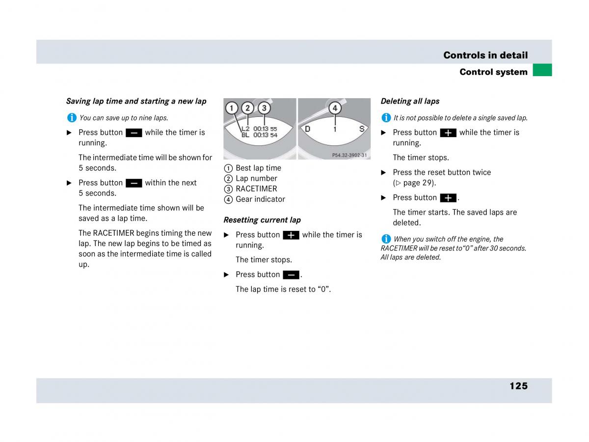 Mercedes Benz SLR McLaren R199 owners manual / page 126