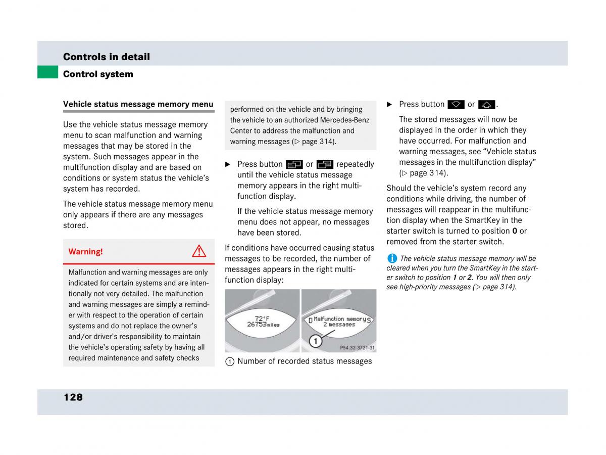 Mercedes Benz SLR McLaren R199 owners manual / page 129