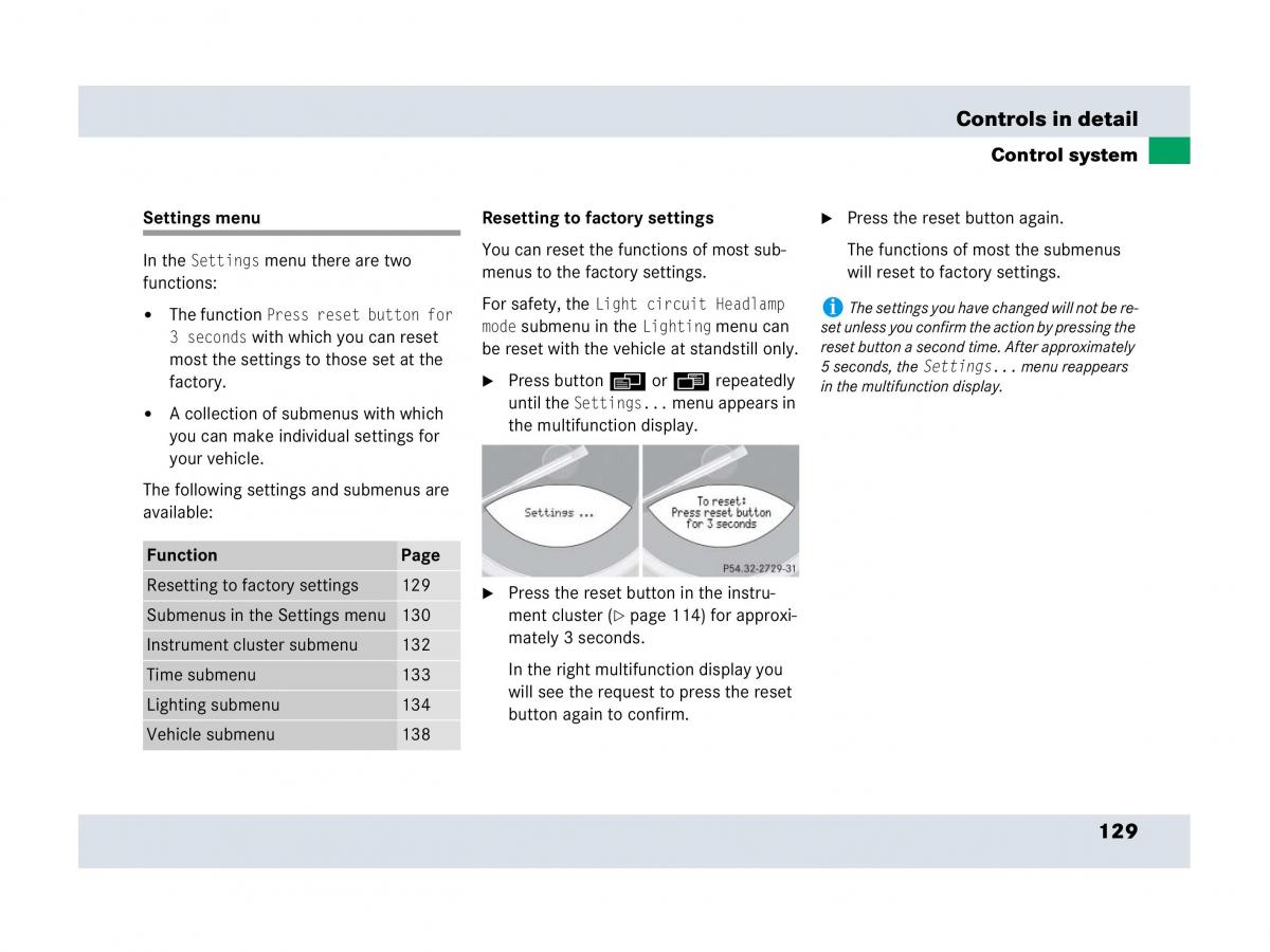 Mercedes Benz SLR McLaren R199 owners manual / page 130