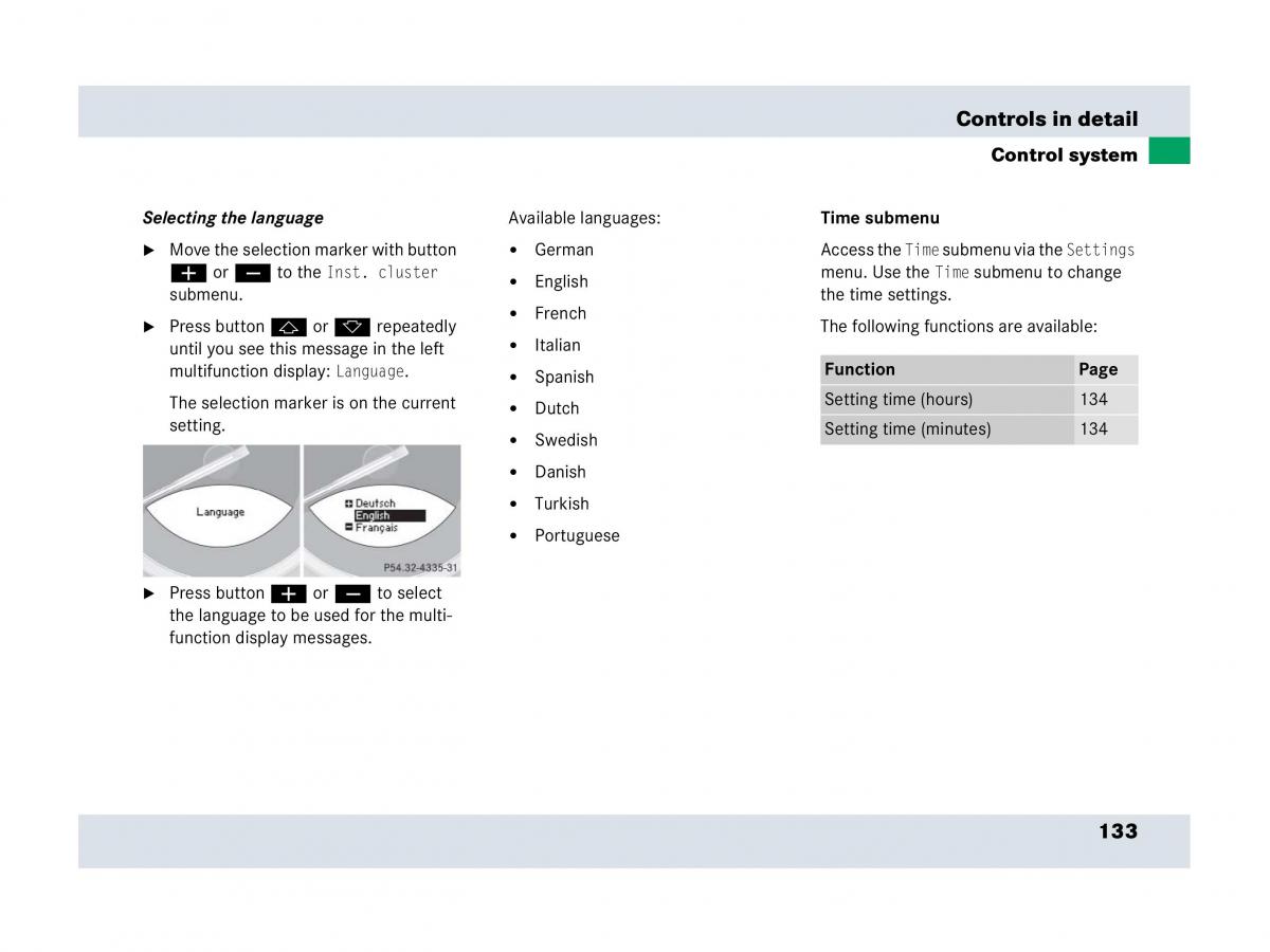 Mercedes Benz SLR McLaren R199 owners manual / page 134