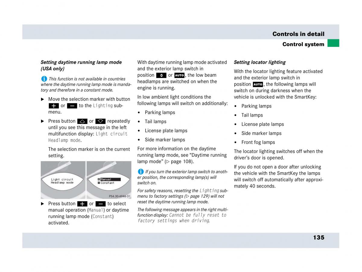 Mercedes Benz SLR McLaren R199 owners manual / page 136