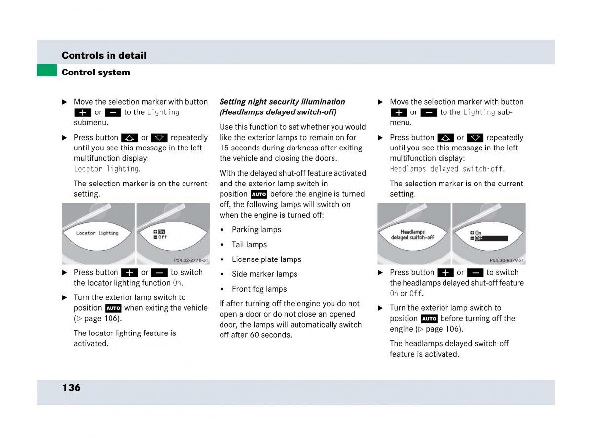 Mercedes Benz SLR McLaren R199 owners manual / page 137