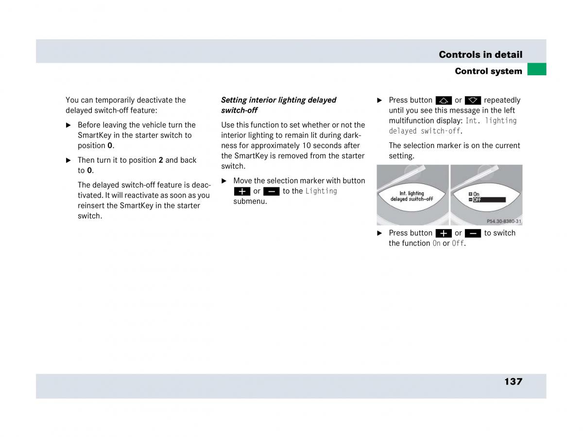 Mercedes Benz SLR McLaren R199 owners manual / page 138