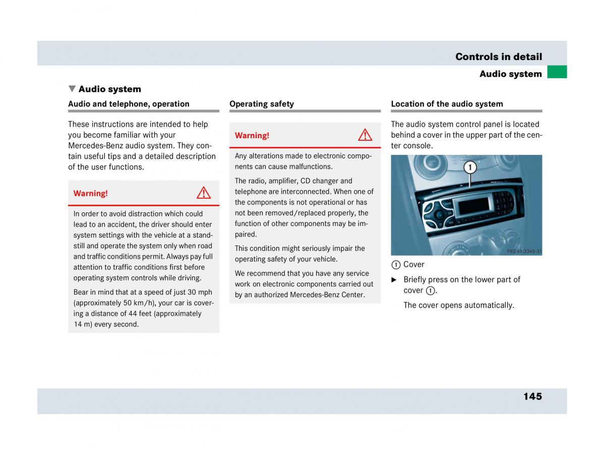 Mercedes Benz SLR McLaren R199 owners manual / page 146