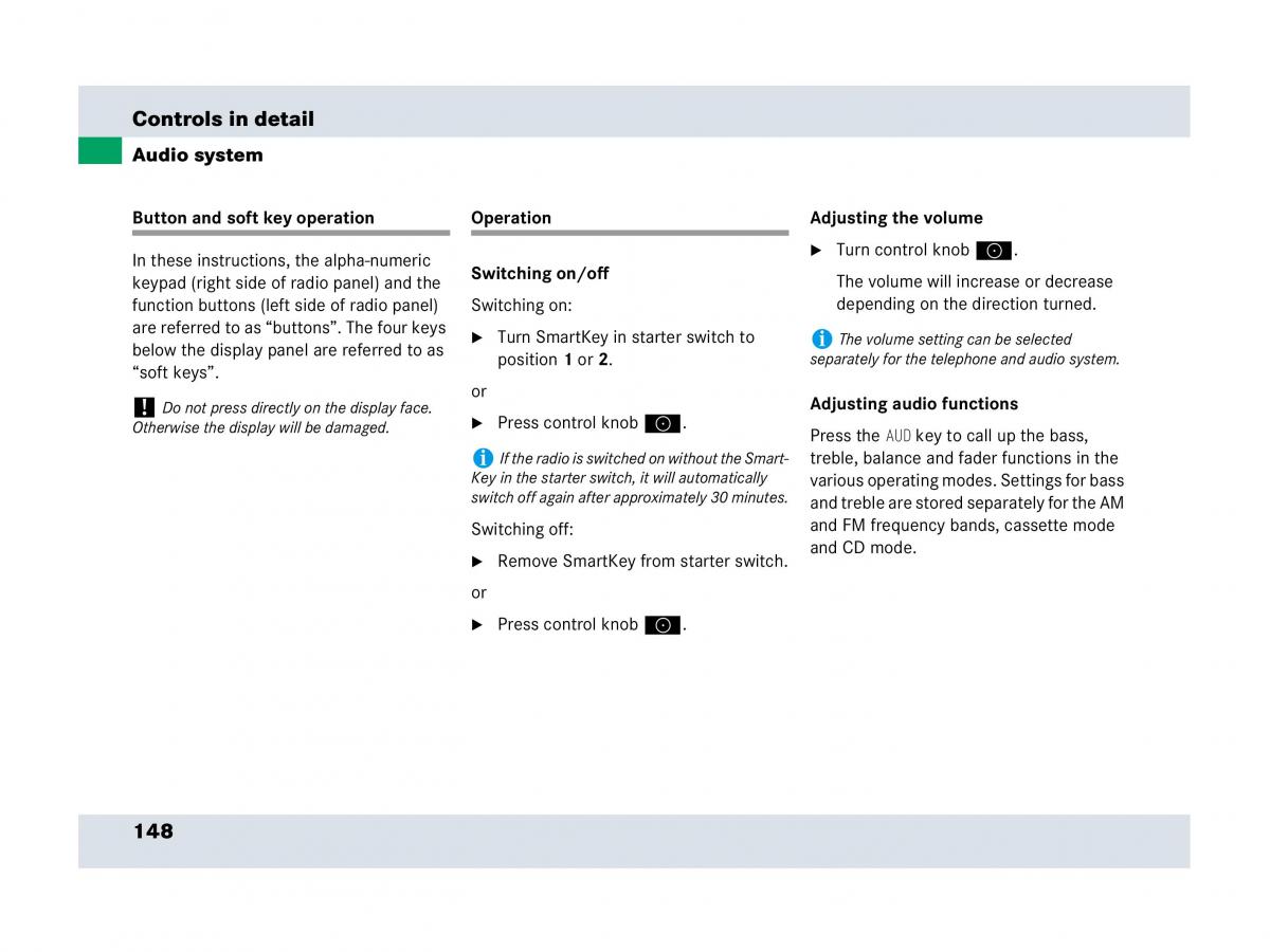 Mercedes Benz SLR McLaren R199 owners manual / page 149