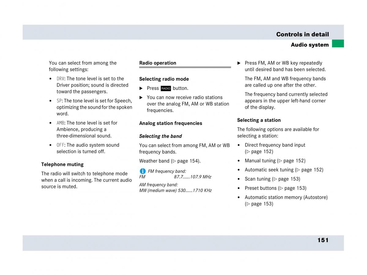 Mercedes Benz SLR McLaren R199 owners manual / page 152