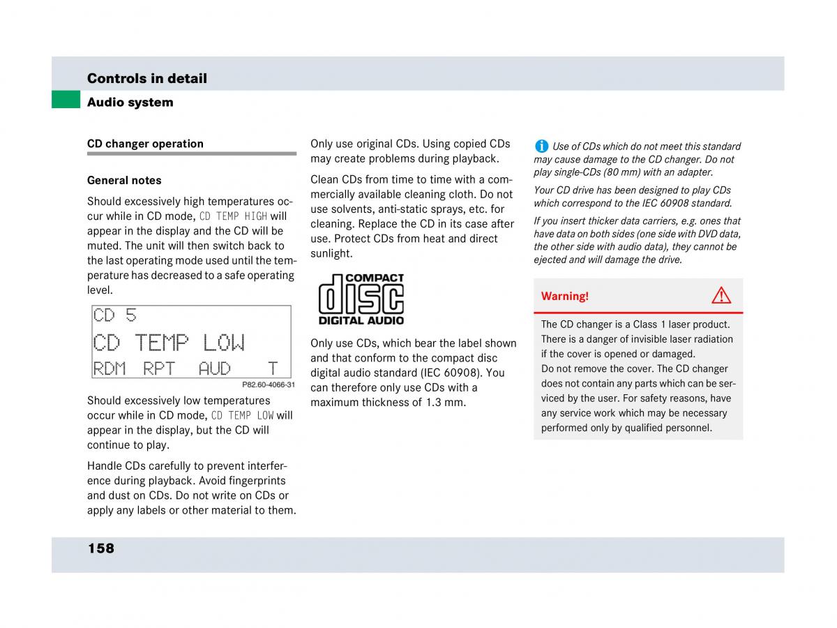 Mercedes Benz SLR McLaren R199 owners manual / page 159