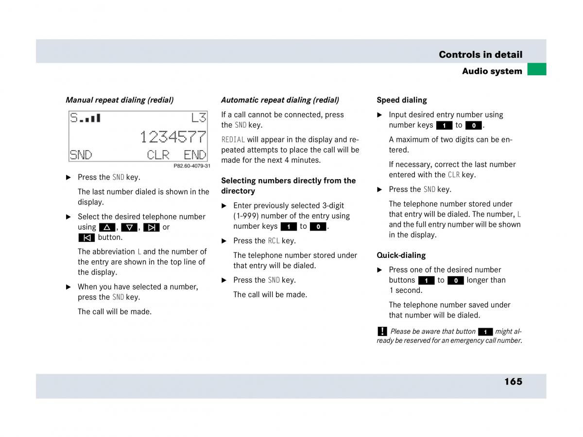 Mercedes Benz SLR McLaren R199 owners manual / page 166