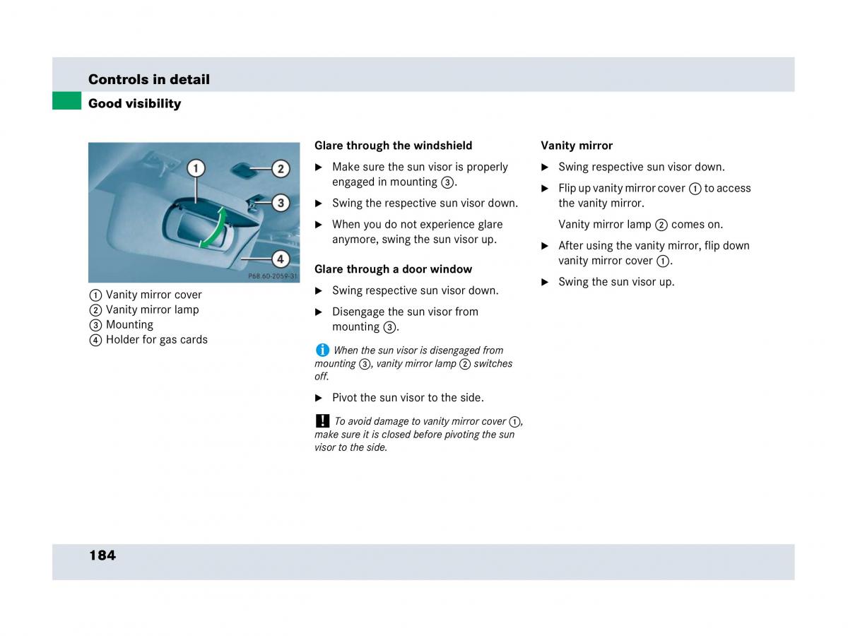 Mercedes Benz SLR McLaren R199 owners manual / page 185