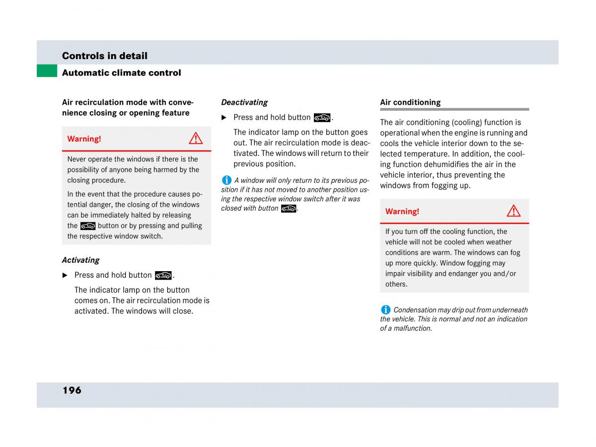 Mercedes Benz SLR McLaren R199 owners manual / page 197