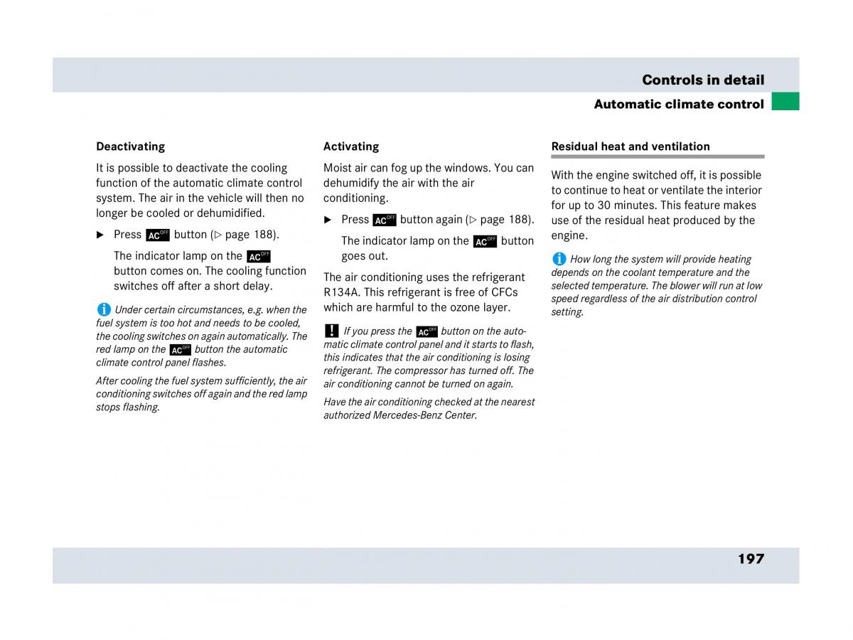 Mercedes Benz SLR McLaren R199 owners manual / page 198