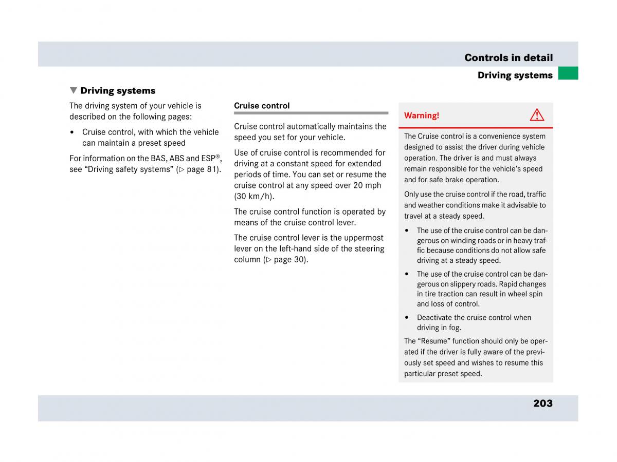 Mercedes Benz SLR McLaren R199 owners manual / page 204