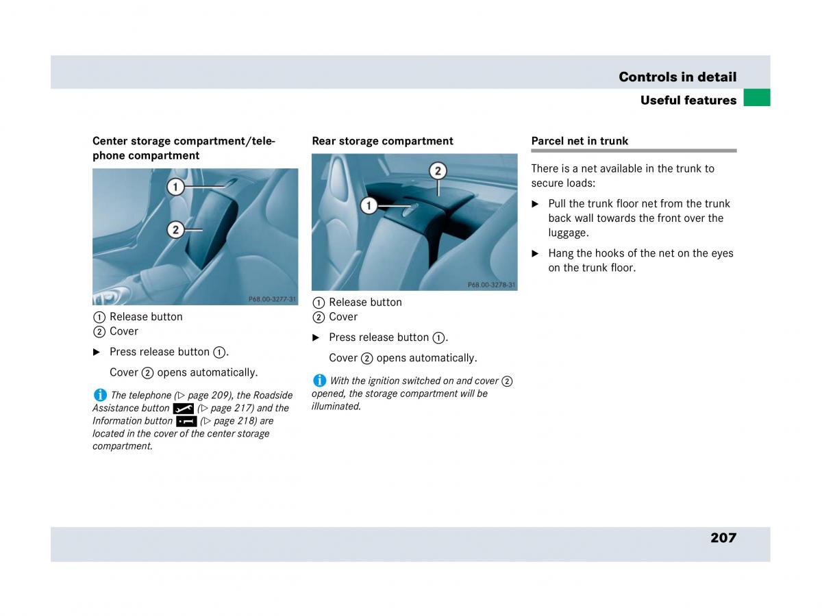 Mercedes Benz SLR McLaren R199 owners manual / page 208