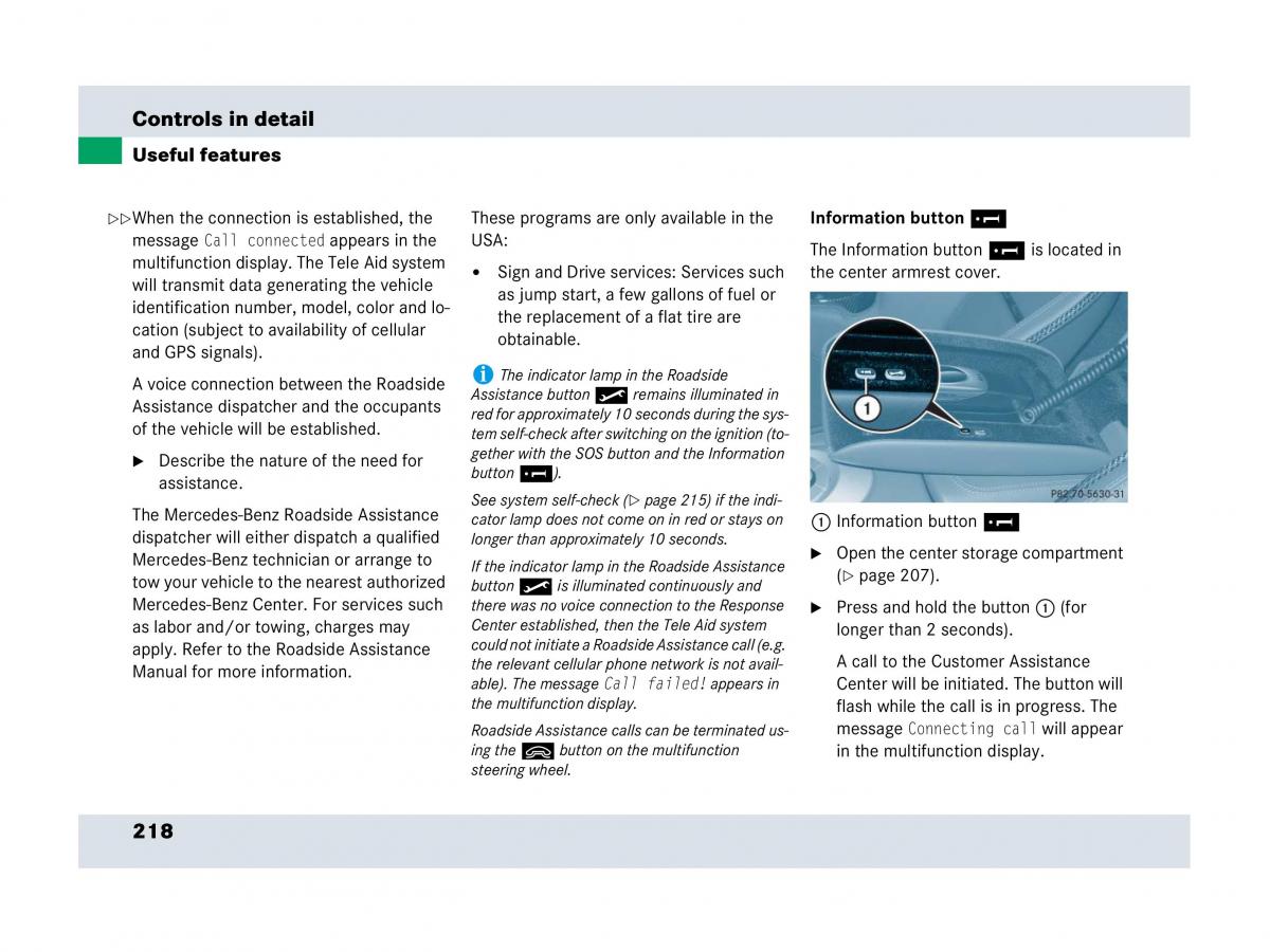 Mercedes Benz SLR McLaren R199 owners manual / page 219