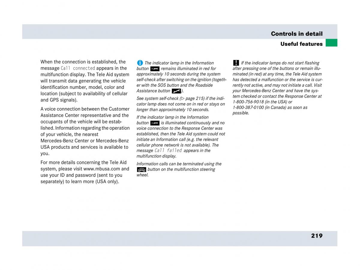 Mercedes Benz SLR McLaren R199 owners manual / page 220