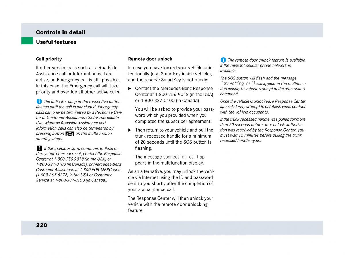 Mercedes Benz SLR McLaren R199 owners manual / page 221