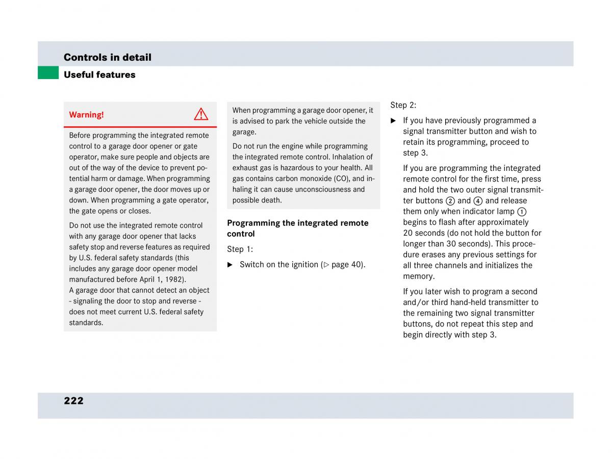 Mercedes Benz SLR McLaren R199 owners manual / page 223