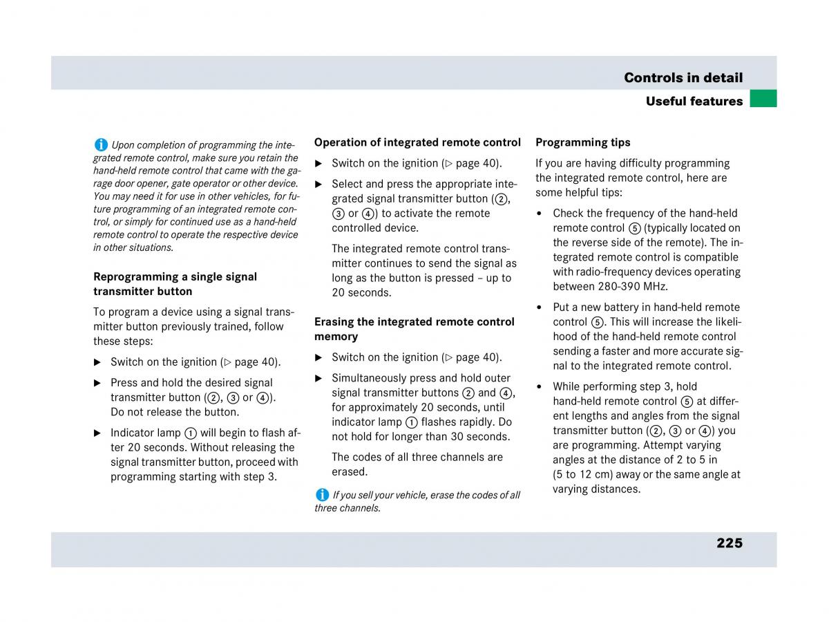 Mercedes Benz SLR McLaren R199 owners manual / page 226