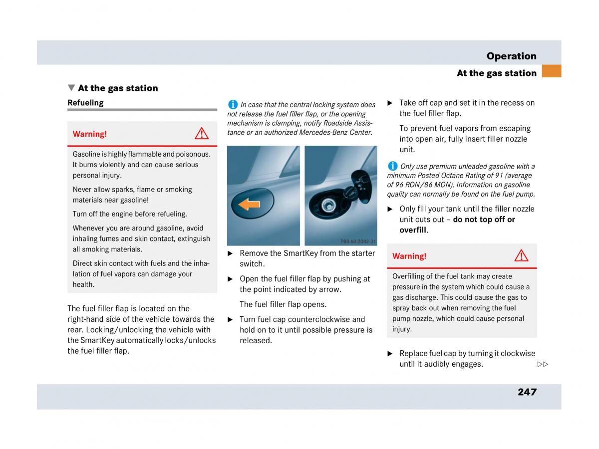 Mercedes Benz SLR McLaren R199 owners manual / page 248