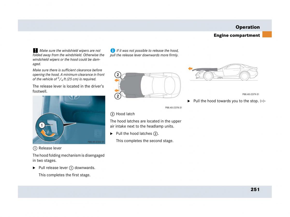 Mercedes Benz SLR McLaren R199 owners manual / page 252