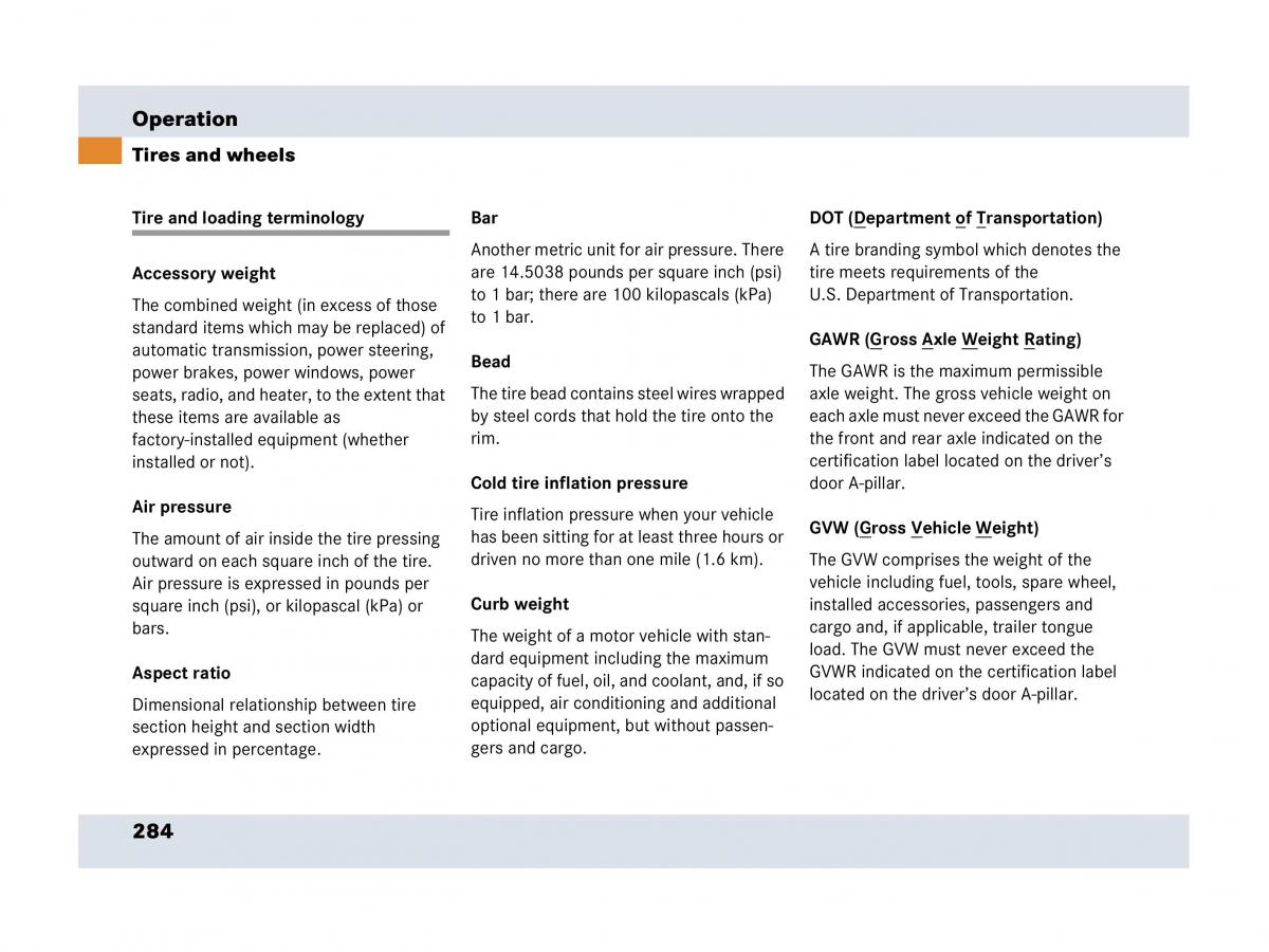 Mercedes Benz SLR McLaren R199 owners manual / page 285